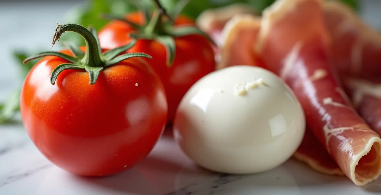 Confronto fotografico di ingredienti italiani sotto diverse temperature di colore LED