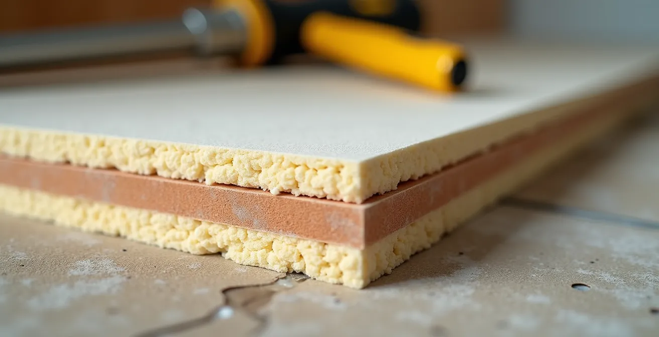 Installazione di pannelli fonoassorbenti in cartongesso su parete divisoria