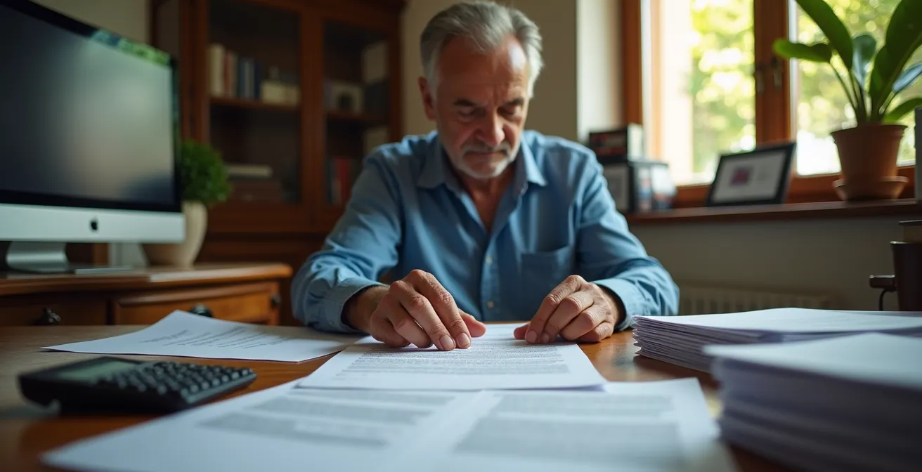 Imprenditore italiano organizza documenti digitali per voucher