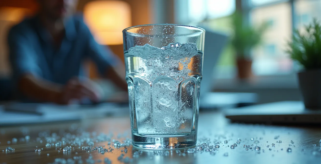 Professionista italiano durante pausa rigenerante con sistema automatizzato in background