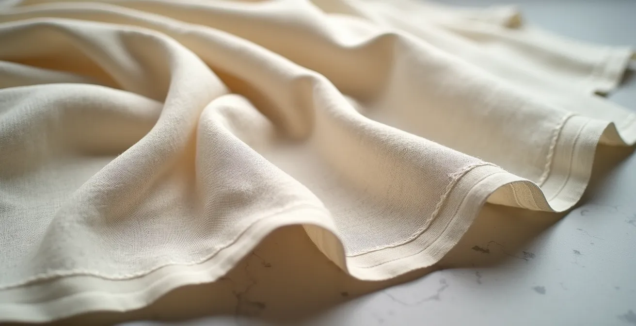 Campioni di diversi tessuti disposti artisticamente con luce naturale